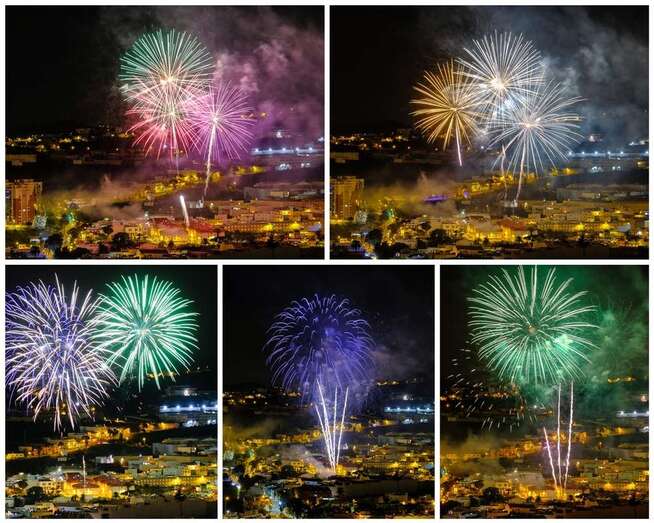 Collage de fotos de los fuegos/TA.